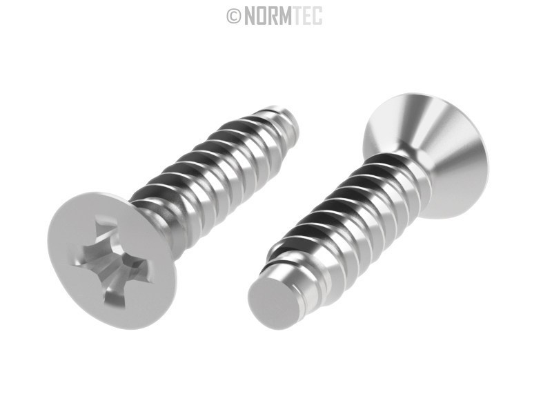 2.9 X 16 PHILLIPS COUNTERSUNK SELF TAPPING SCREW BLUNT POINT DIN 7982F H A2  STAINLESS STEEL
